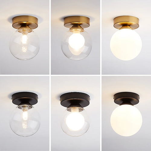plafonnier led moderne simple boule de verre nordique
