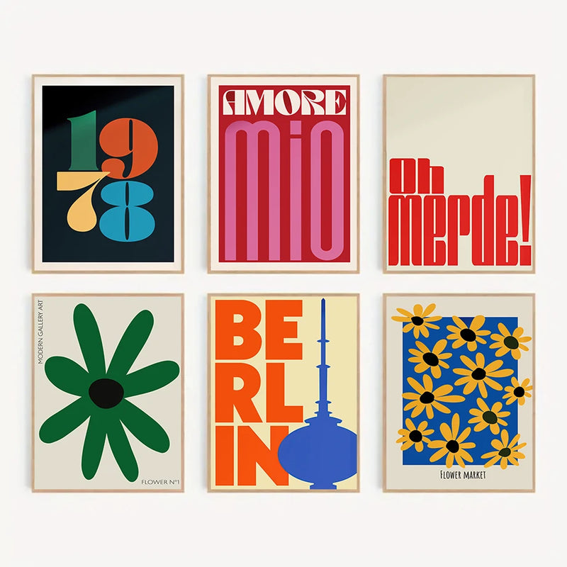 affiches d'art mural abstrait Mio Flowers décoration murale moderne