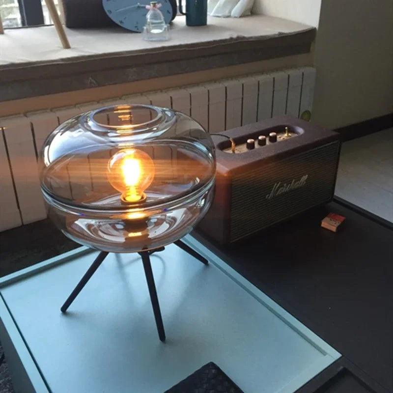 lampe de table led nordique moderne en verre pour décoration nocturne