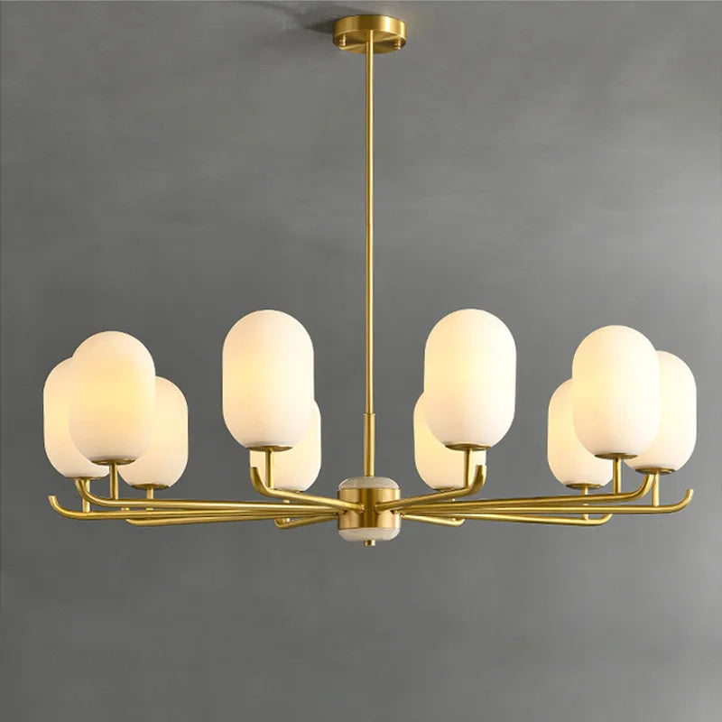 lustre style chinois luxueux en cuivre et jade