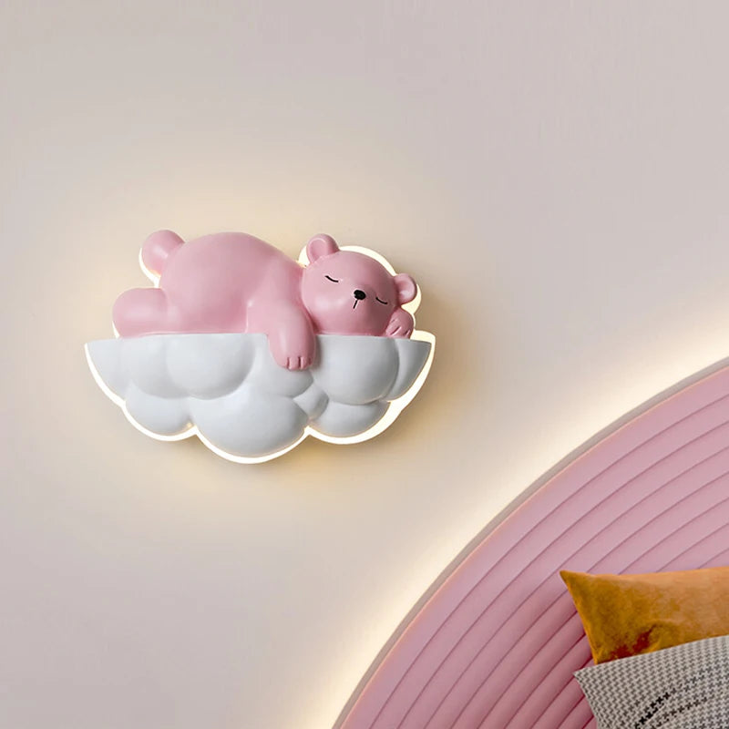 applique murale ours polaire lumineuse pour enfants avec télécommande
