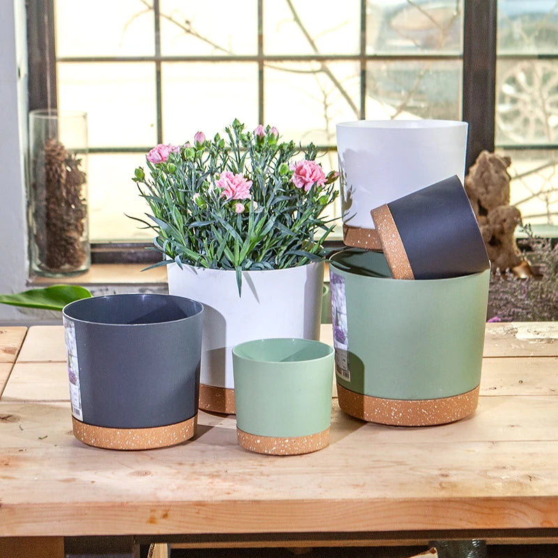 pots de fleurs automatiques avec soucoupe pour jardin et plantes