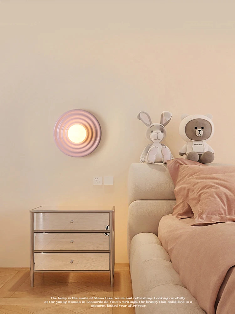 applique murale led rétro en résine luminaire mural rond