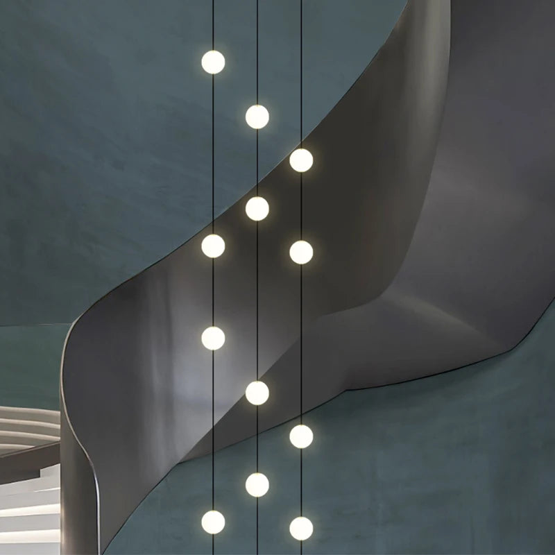 lustre long moderne minimaliste pour duplex villa appartement
