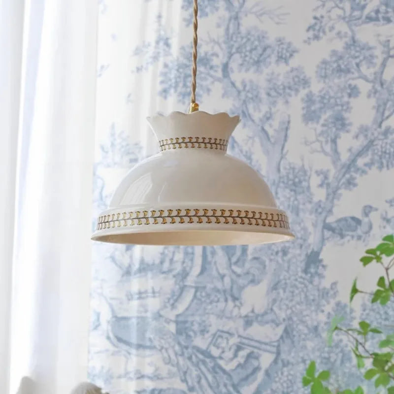 suspension moderne en céramique fleur led style nordique