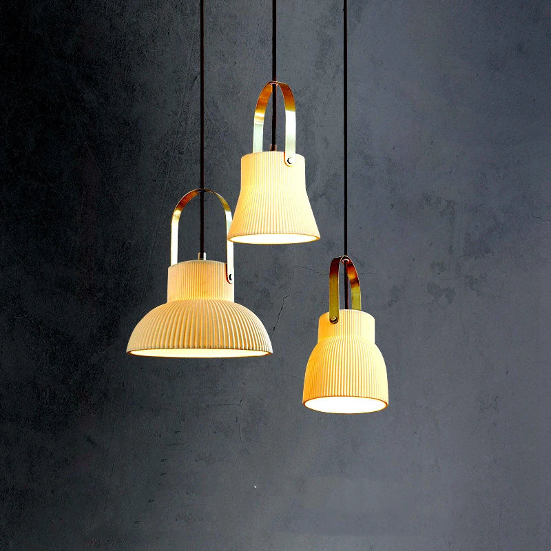 suspension led moderne en céramique style japonais iwhd