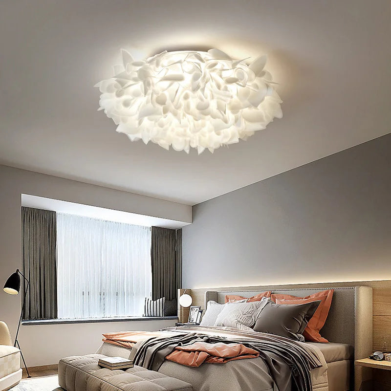 plafonnier led fleur romantique avec télécommande gradation pvc