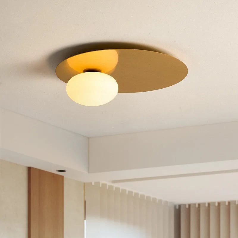 plafonnier rond en métal moderne pour