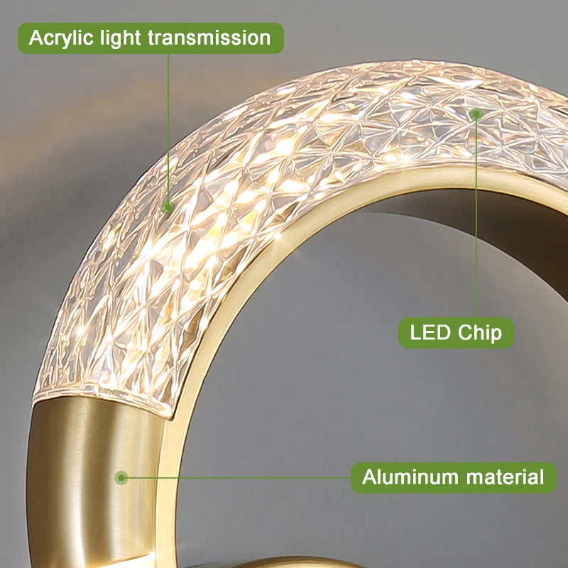 applique murale led moderne luminaire décoratif d'intérieur créatif