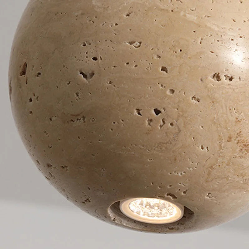 suspension en bois et pierre naturelle pour intérieur décoratif