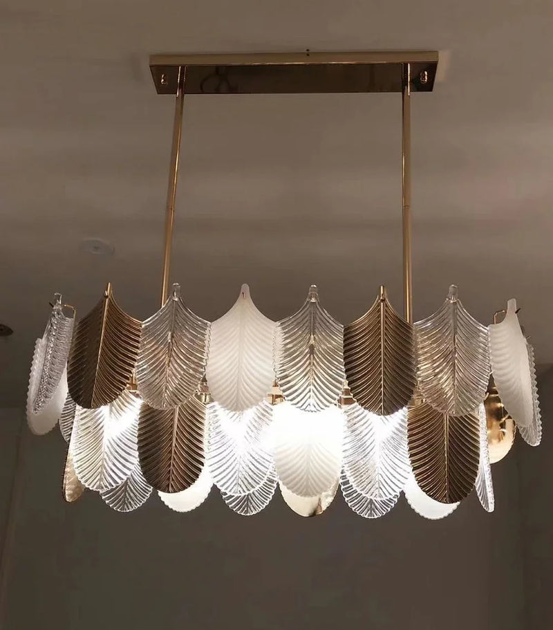 Luxe postmoderne LED lustre éclairage E14 salon Villa hall grands lustres décoration de la maison en verre longue lampe suspendue