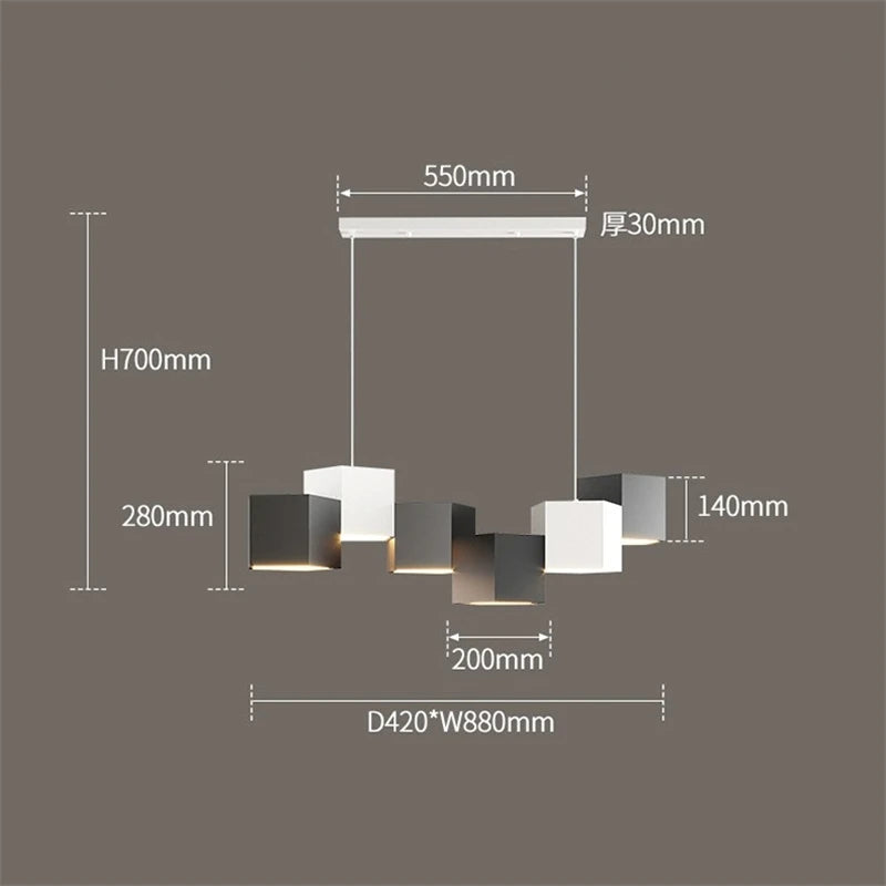 lustre moderne simple style nordique créatif prisme hexagonal éclairage intérieur
