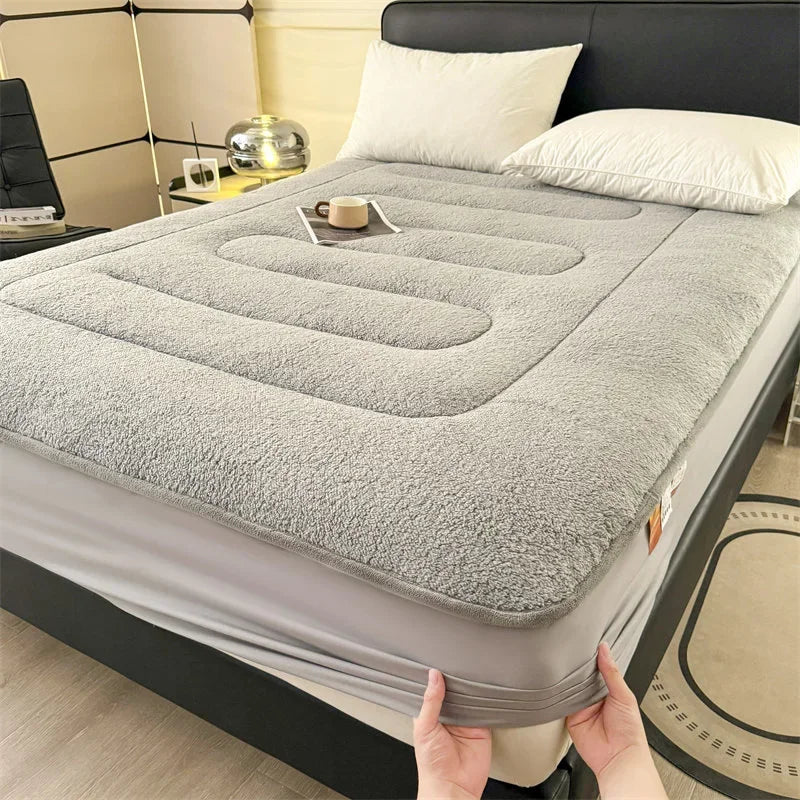 matelas épais en laine d'agneau lavable à température constante