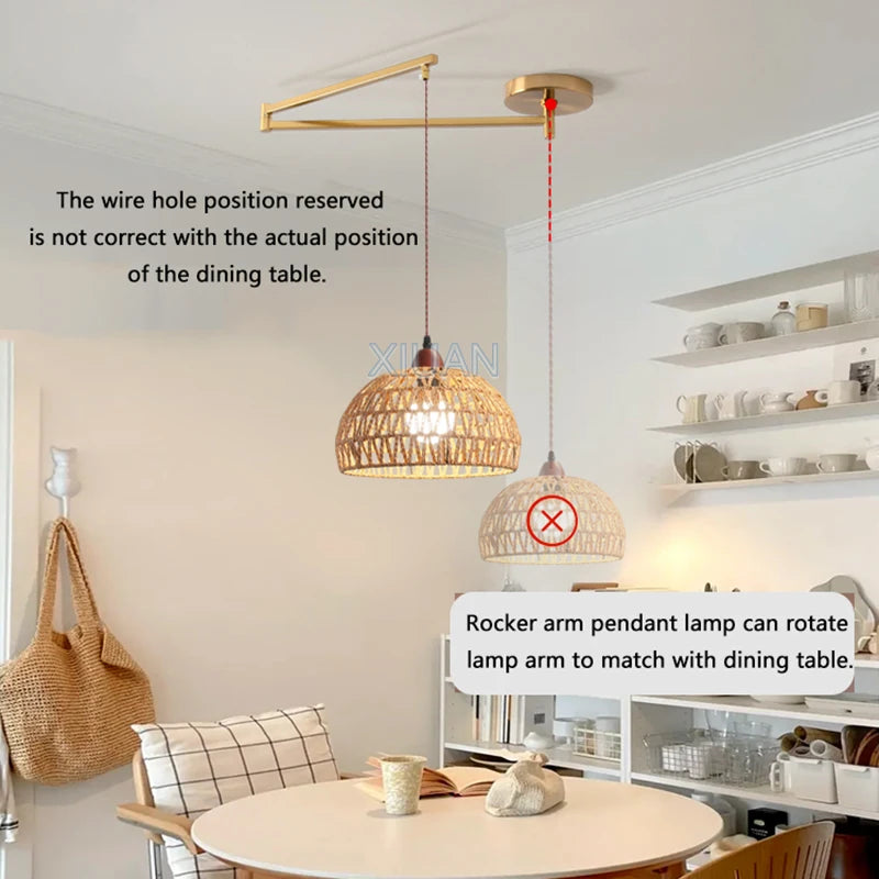 lustre wabi-sabi vintage avec tissu appliqué pliant