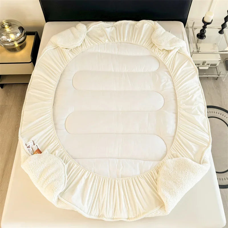 matelas épais en laine d'agneau lavable à température constante
