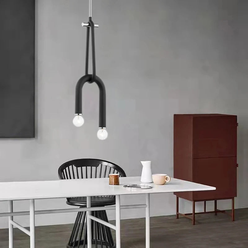 lustre créatif à deux ampoules hauteur réglable