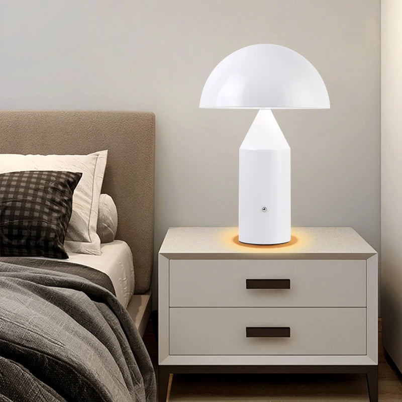 Lampe de table Portable lampe champignon led rechargeable interrupteur tactile veilleuse salle à manger chambre lampe de chevet