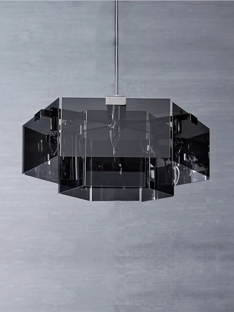 Nordic Minimalist Glass Chandelier with Black Creative Living Room Bedroom, Dining Room, Italian Lighting Fixtures