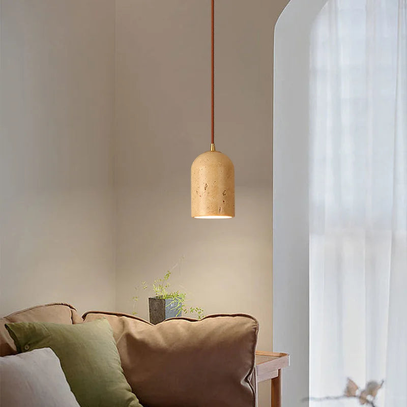 suspension vintage en pierre naturelle avec éclairage led