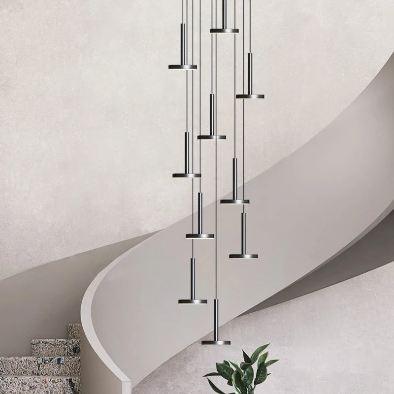 lustres modernes led pour escalier de luxe et cafés