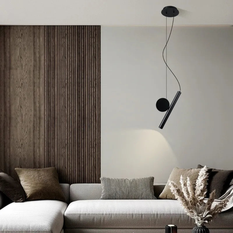 lampe suspension led blanc noir réglable