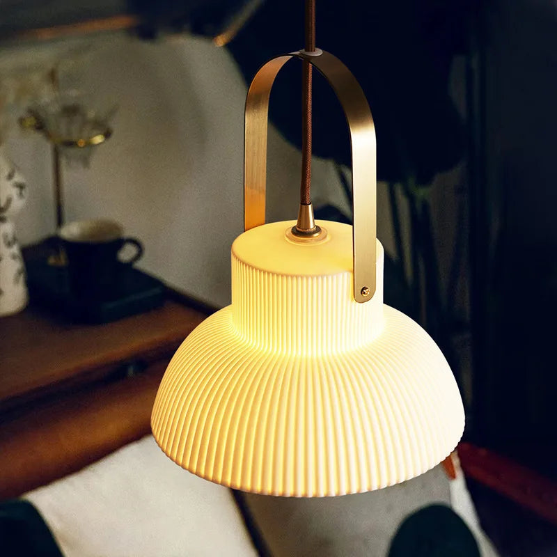 suspension led moderne en céramique style japonais iwhd