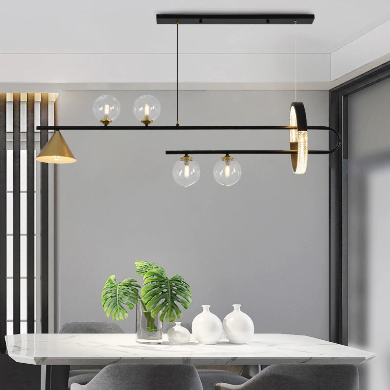 lustre style nordique moderne avec ampoule led en verre