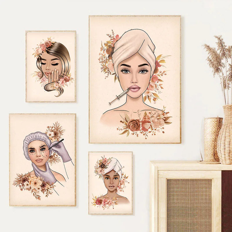 affiche esthétique de chirurgie plastique pour salon de beauté féminin