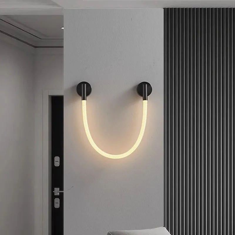 Applique murale moderne en Tube de néon LED tissé en Silicone