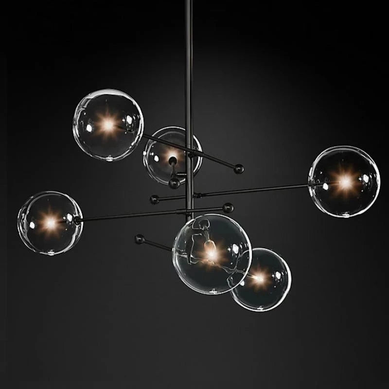 lustre led en verre nordique pour éclairage suspendu décoration intérieur