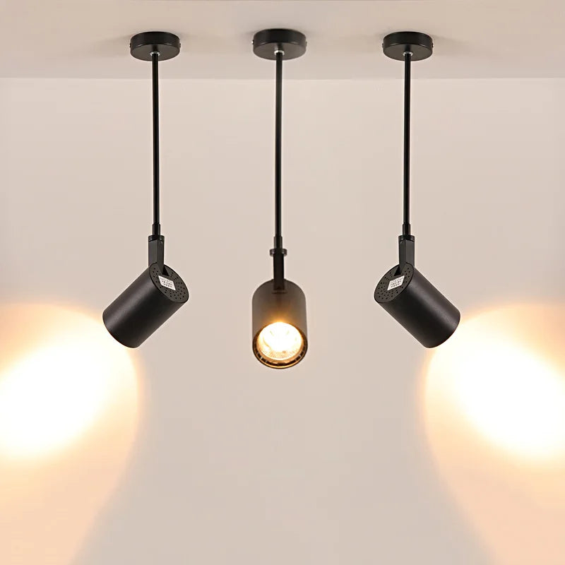 plafonnier télescopique led pour magasin et galerie d'art sur rail