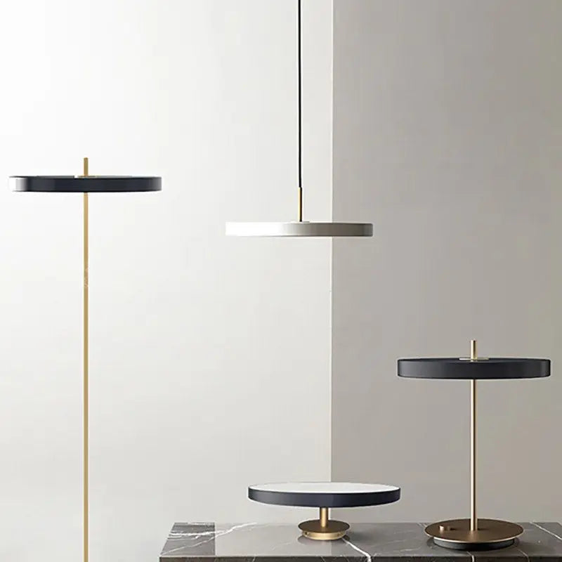 suspension led moderne lumière disque suspendus décoration luminaire lustre