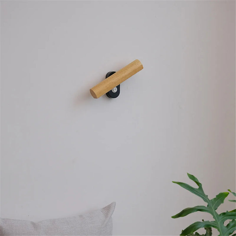 applique murale nordique rotative led minimaliste en bois