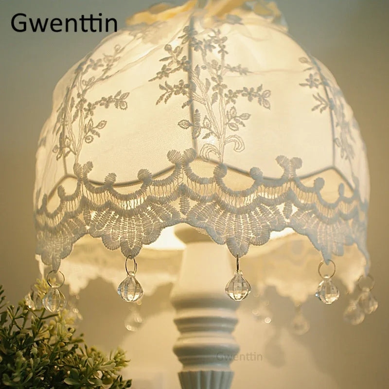 lampe de chevet en dentelle coréenne pour décoration élégante