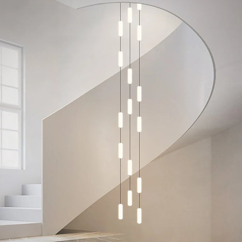 lustre led nordique pour escalier duplex penthouse villa