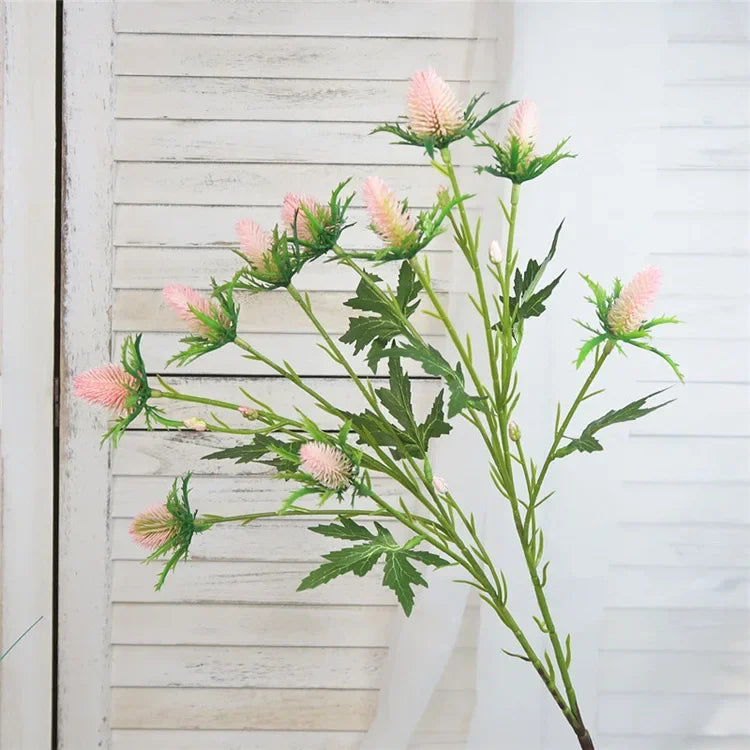 fleurs artificielles décoratives houx de mer rose violette