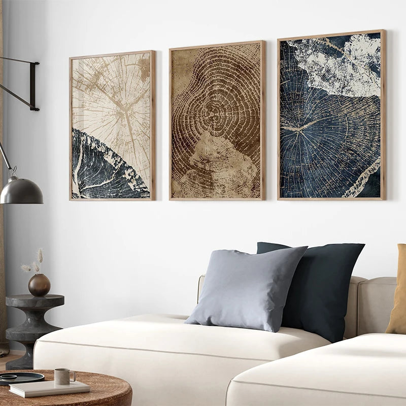 affiches abstraites sur les anneaux des arbres décorations murales artistiques