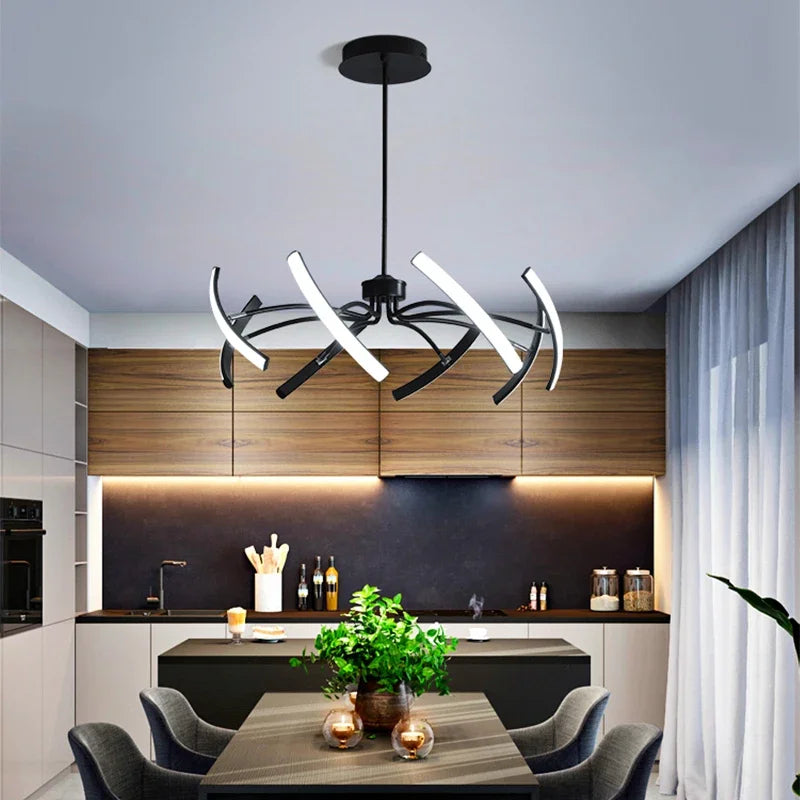 Lustre fini mat moderne pour la décoration du salon cuisine chambre étude lumière réglable lampes de plafond Led décoratives