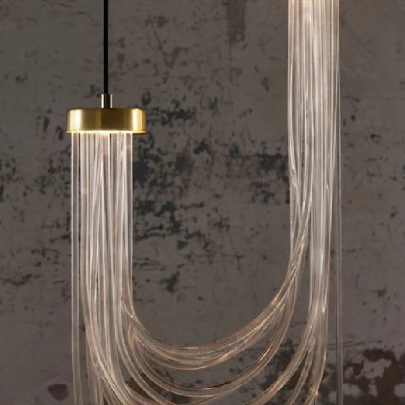 suspension led lumière transparente acrylique fil réglable
