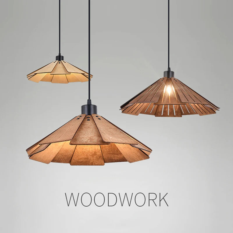 suspension wabi-sabi en bois avec luminaires led bricolage