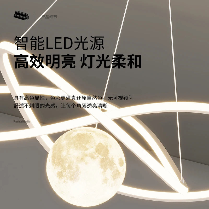 Plafonnier LED suspendu au Design rond