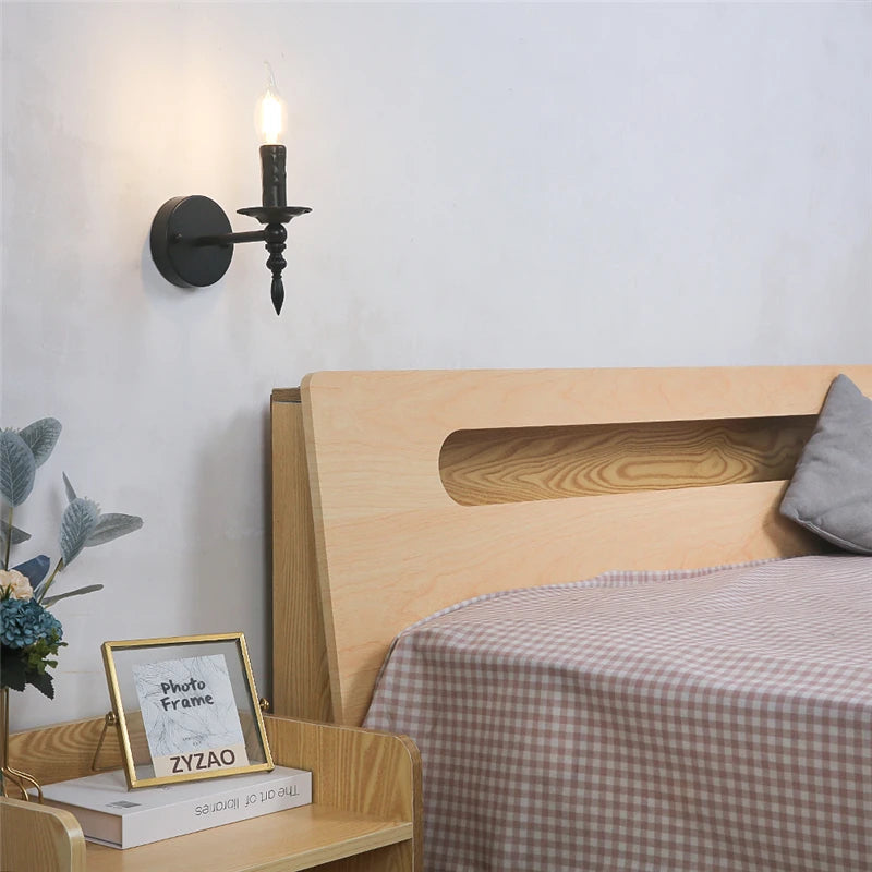 applique murale d'art rétro loft en fer vintage nordique led appliques luminaires