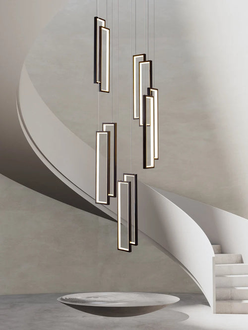 lustre nordique en aluminium intérieur dimmable led long