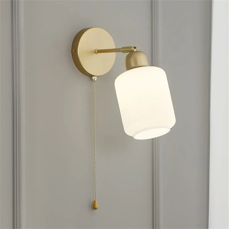Lampe de chevet loft applique métal verre