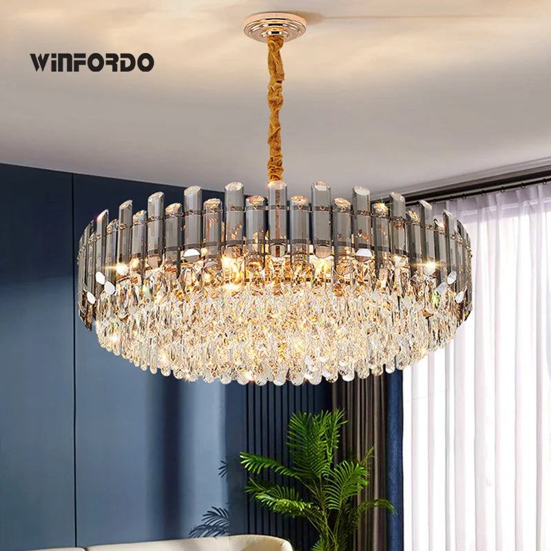lustre led de luxe en cristal moderne en stock