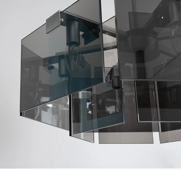 Nordic Minimalist Glass Chandelier with Black Creative Living Room Bedroom, Dining Room, Italian Lighting Fixtures