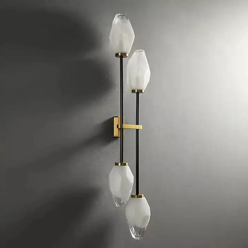 applique murale nordique en cuivre et laiton avec éclairage led rétro moderne
