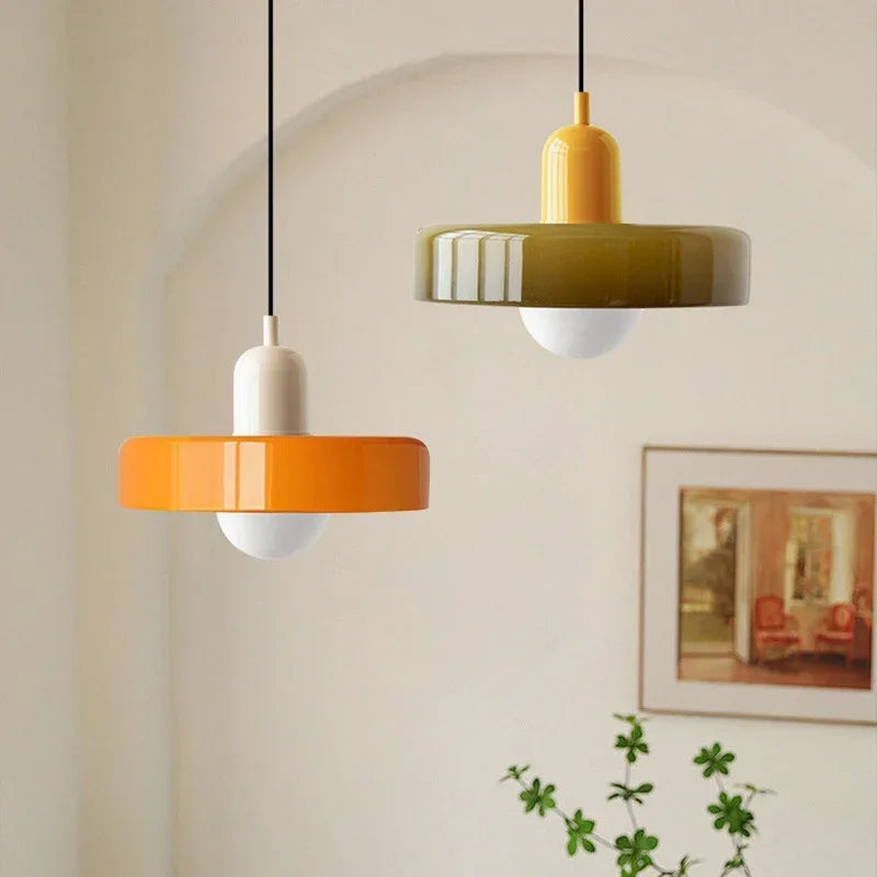 Suspension en verre nordique couleur bonbon
