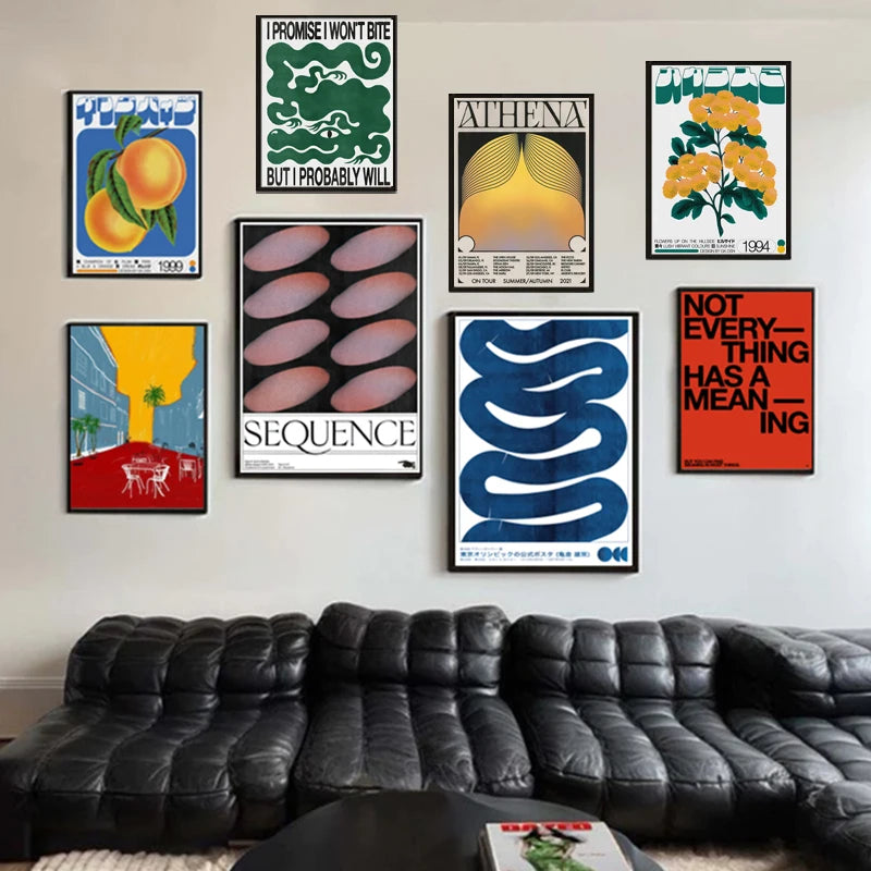 affiche rétro abstraite dégradé pour décoration murale