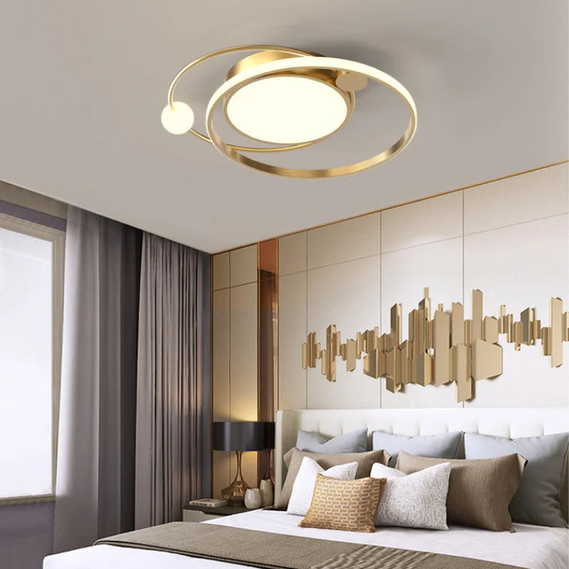 Moderne Led Salon Plafonniers Chambre Cuisine Salle À Manger Décoration Lampe Lustres Nordique Intérieur Maison Lustres Or